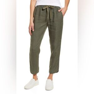 Caslon Tulip Hem Green Linen Pants